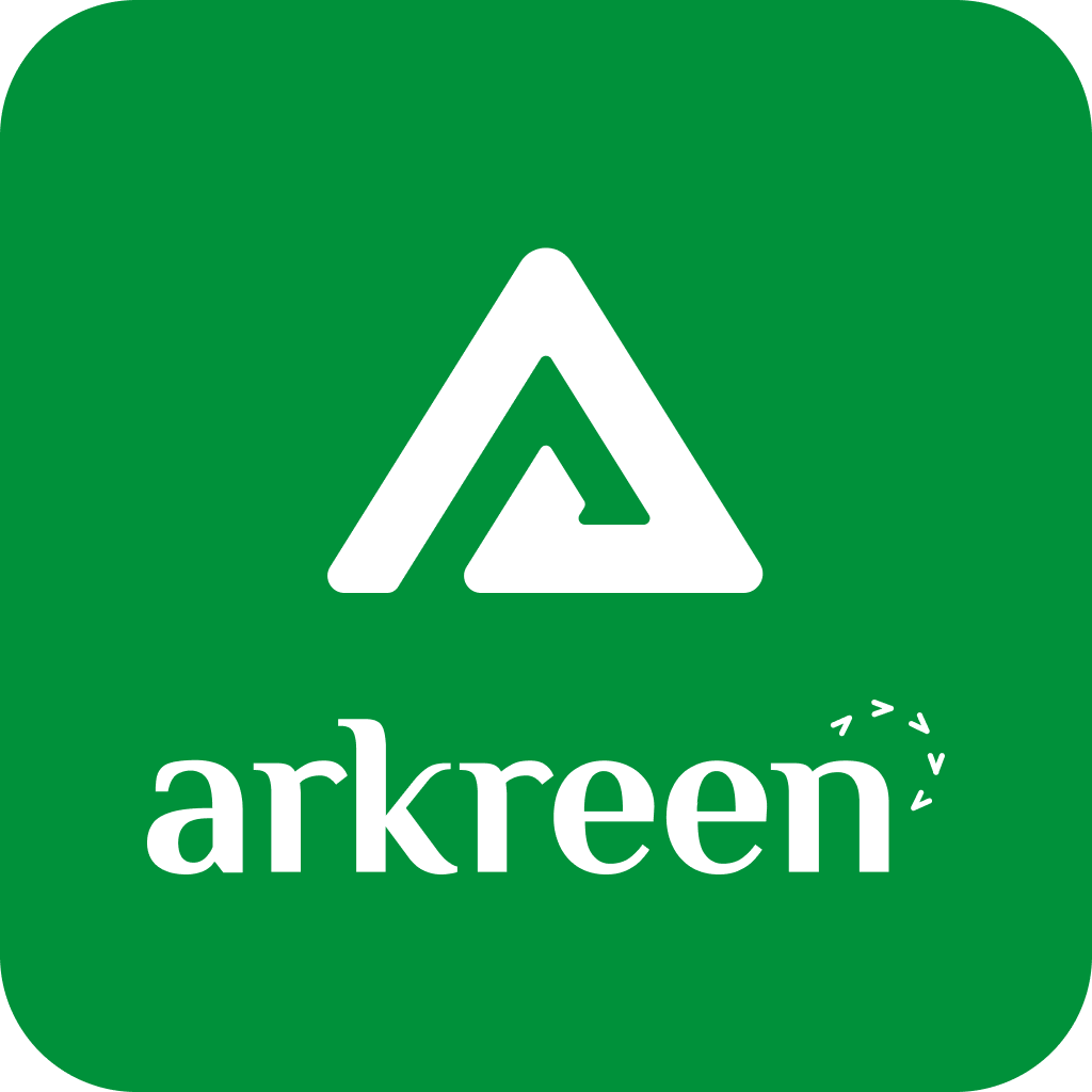 Square icon with wordmark, brand background