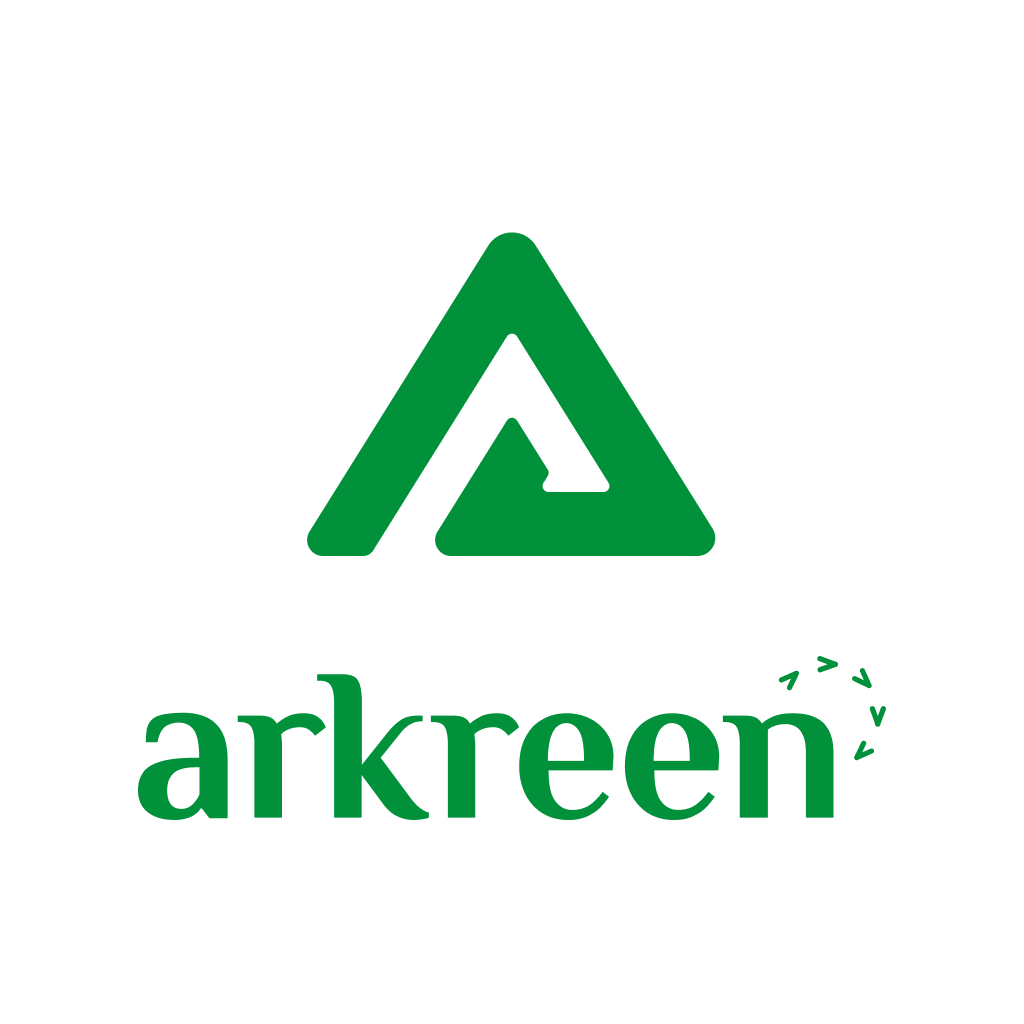 Square icon with wordmark, white background